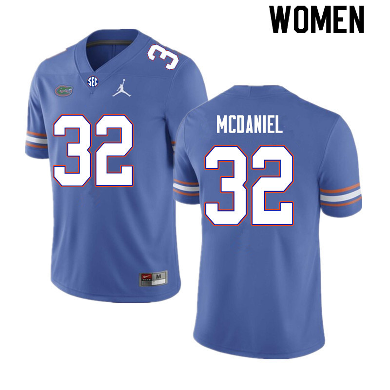 Women #32 Mordecai McDaniel Florida Gators College Football Jerseys Sale-Royal - Click Image to Close